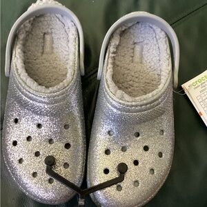 Silver fleece lined Croc’s.